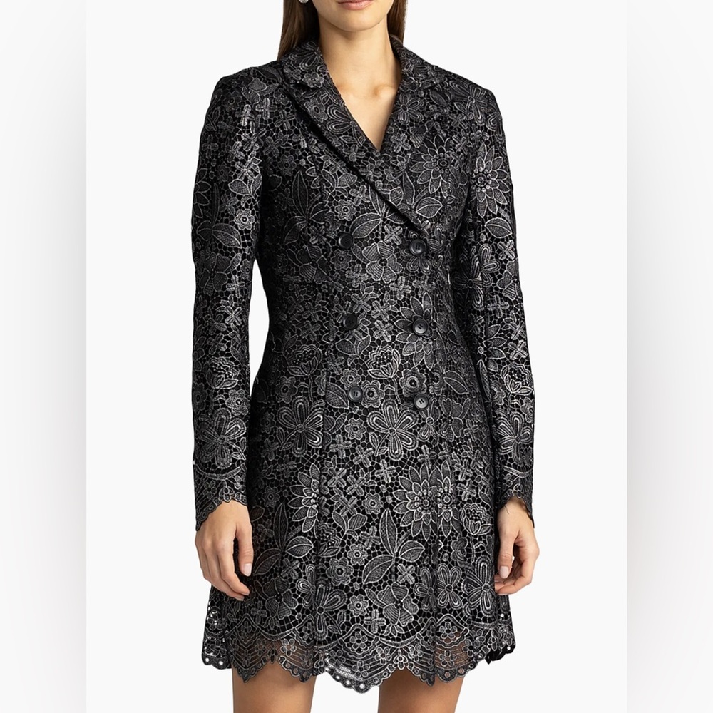 Zac Posen Metallic Lace Blazer Dress sz 0